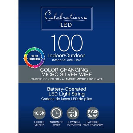 CELEBRATIONS LED Micro Dot/Fairy Multicolored/Warm White 100 ct String Christmas Lights 16.5 ft. MICSLV100WWMU2A